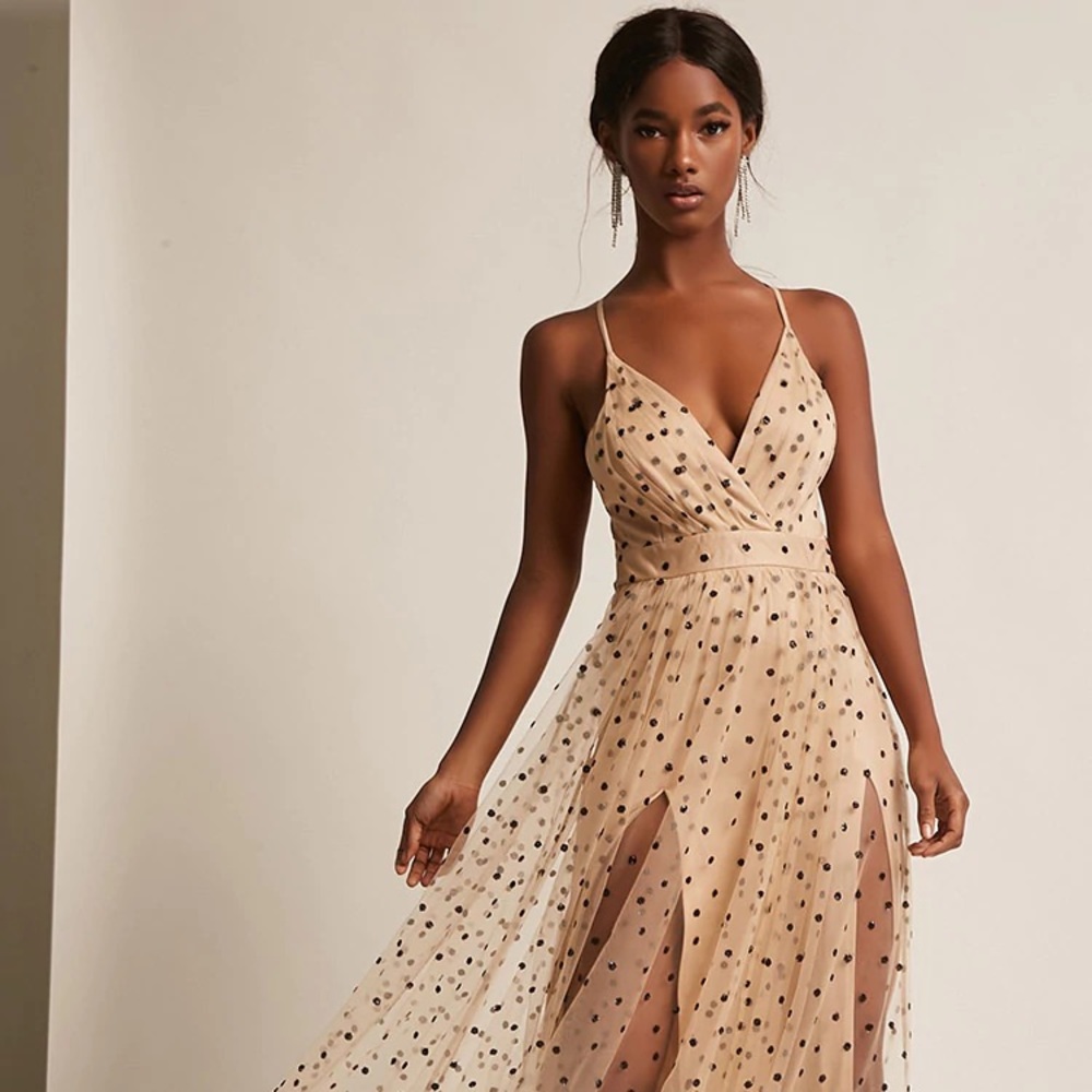 Tulle Polka Dot Maxi Dress